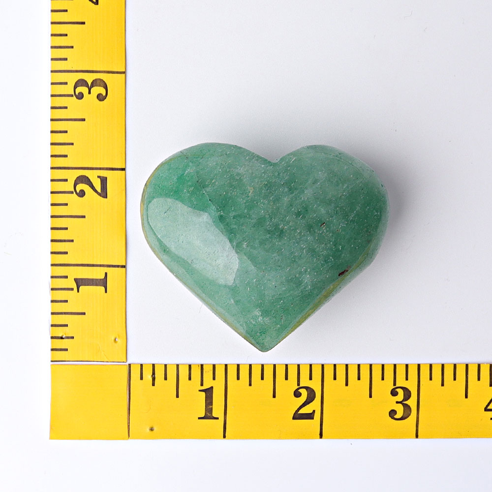 Green Strawberry Quartz Heart Crystal Carvings 1.8-2.5 inches