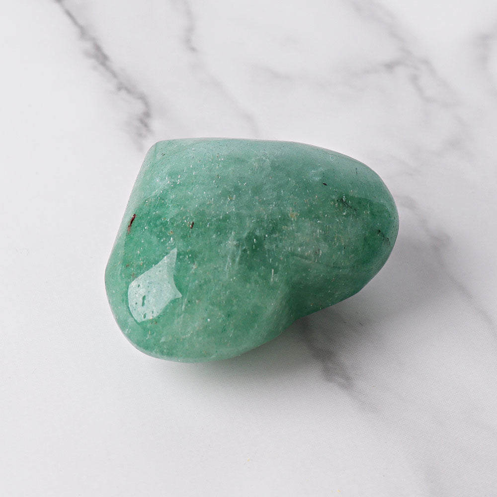 Green Strawberry Quartz Heart Crystal Carvings 1.8-2.5 inches