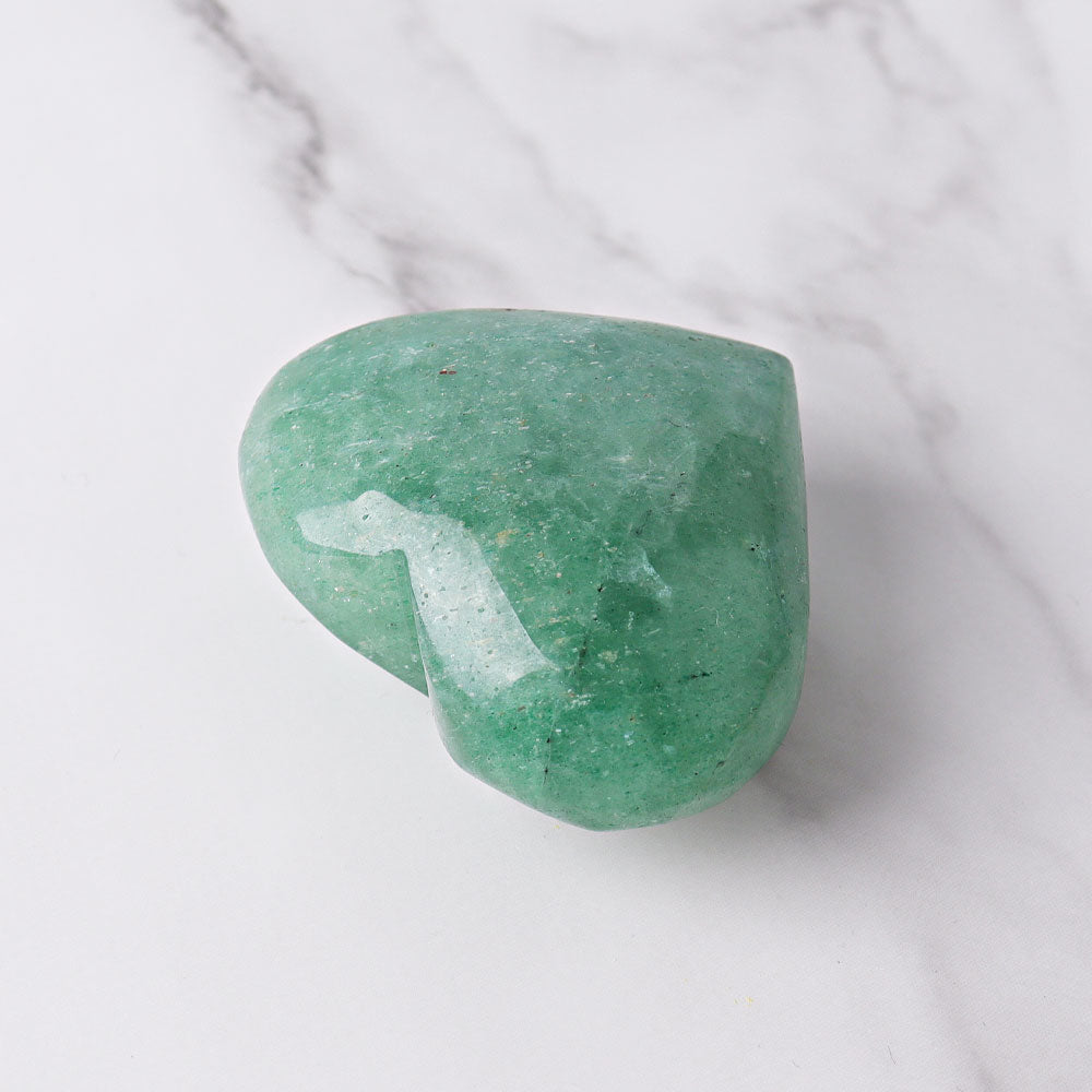 Green Strawberry Quartz Heart Crystal Carvings 1.8-2.5 inches