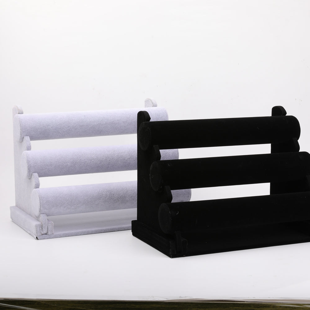 Grey Velvet Jewelry Bracelets Necklace Rack Display