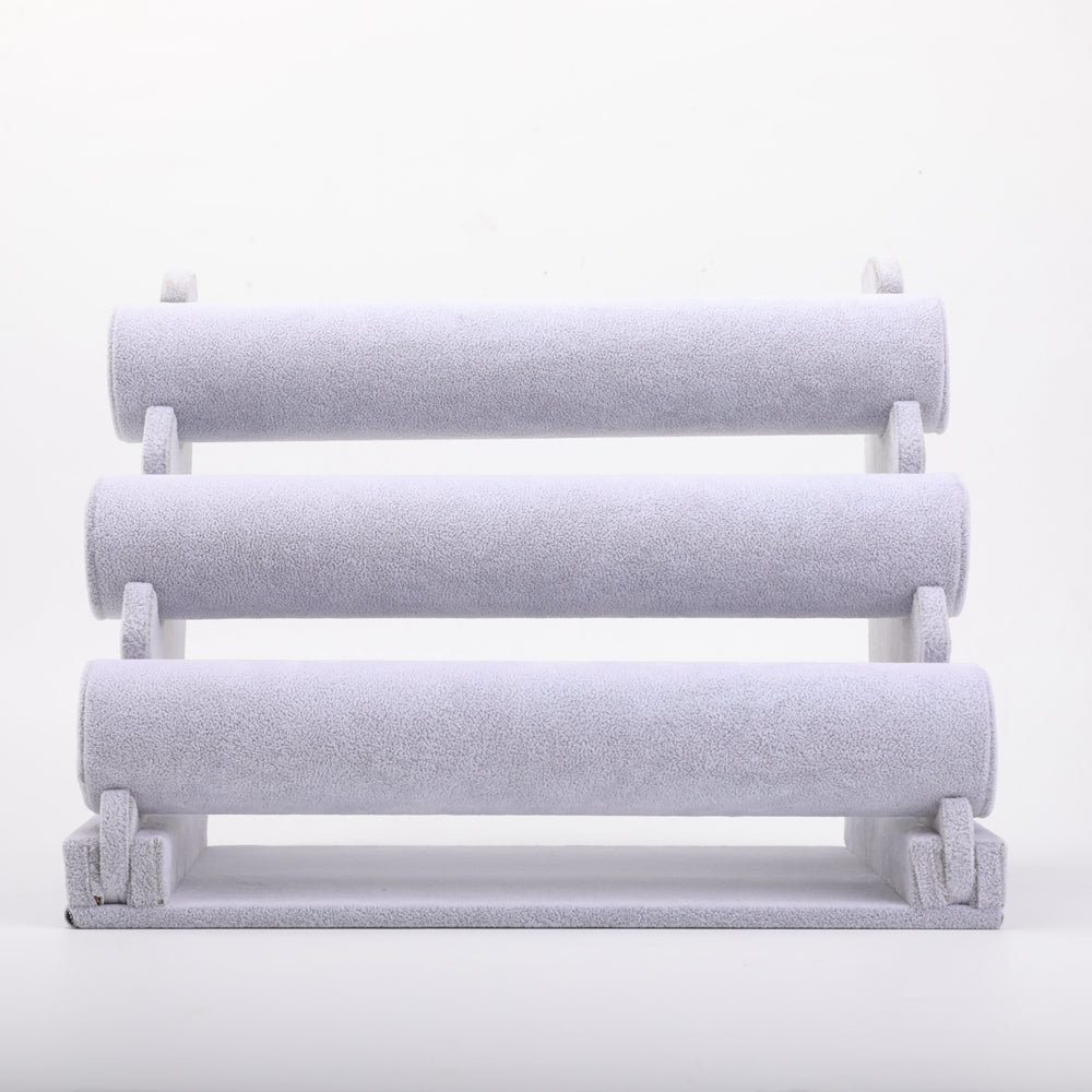 Grey Velvet Jewelry Bracelets Necklace Rack Display