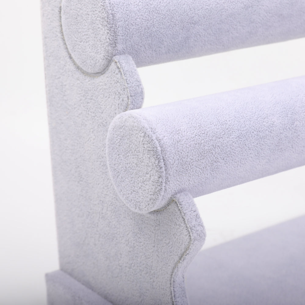 Grey Velvet Jewelry Bracelets Necklace Rack Display