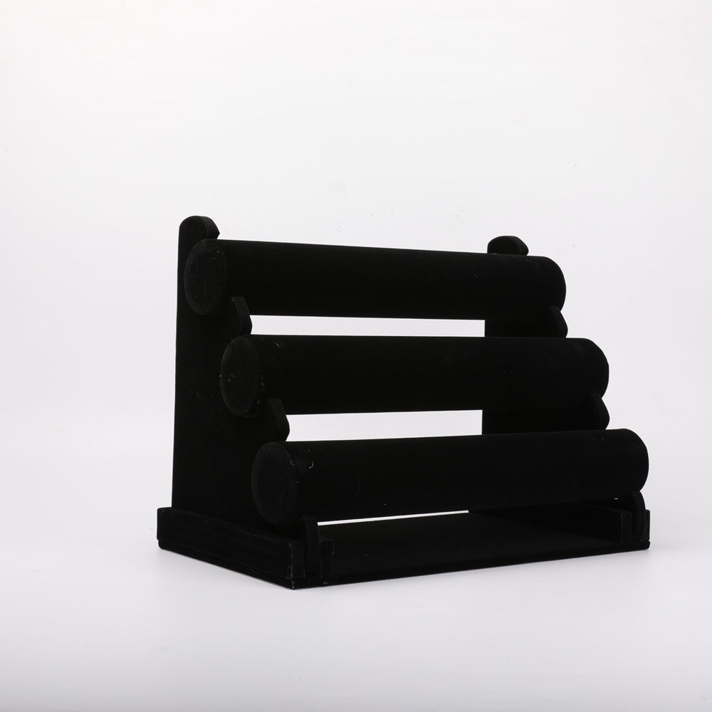 Grey Velvet Jewelry Bracelets Necklace Rack Display