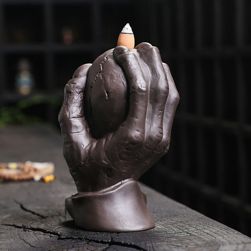 Halloween Skull Purple Clay Spiritual Incense Burner