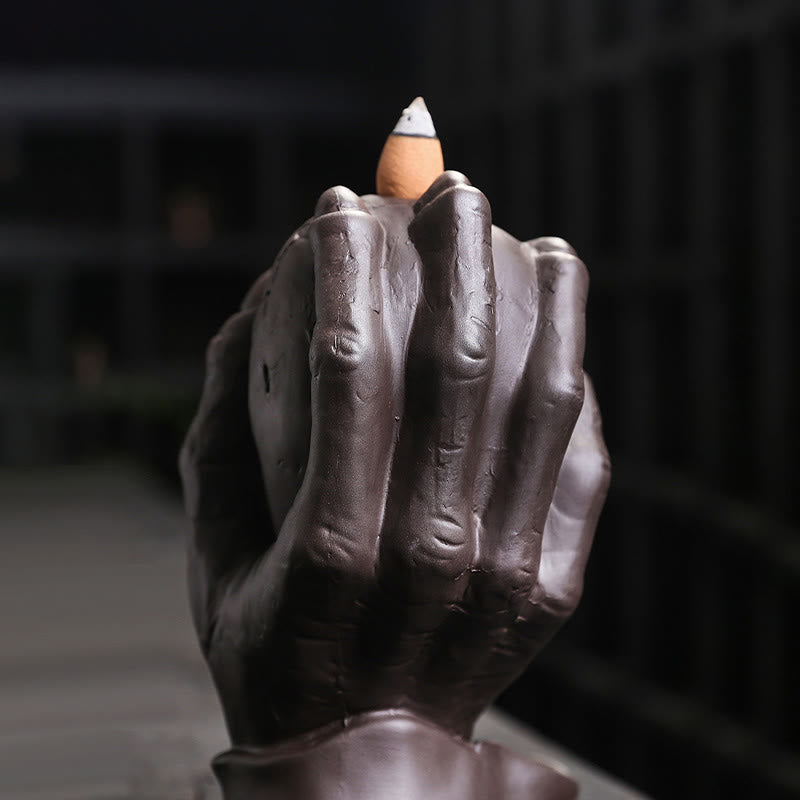 Halloween Skull Purple Clay Spiritual Incense Burner