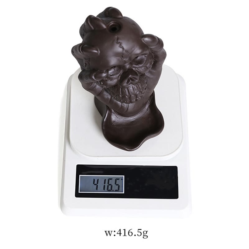 Halloween Skull Purple Clay Spiritual Incense Burner
