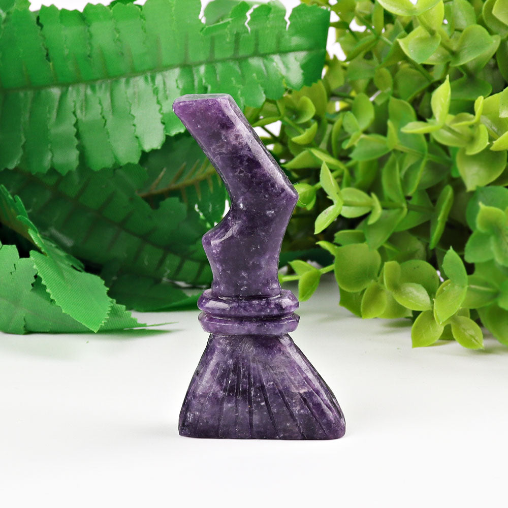 Hand-Carved 3-Inch Wizard's Broom Crystal Figurine