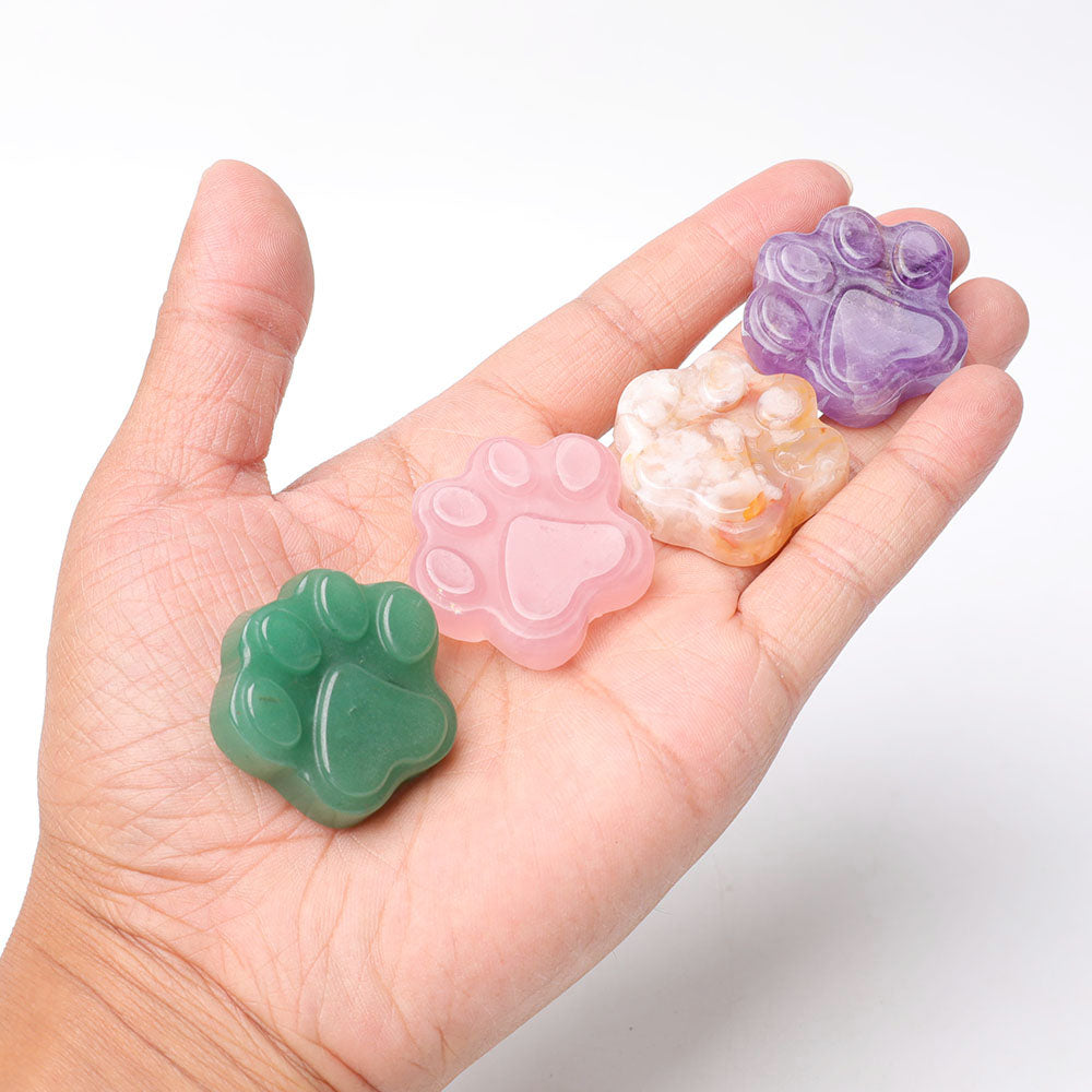 Hand Carved Crystal Animal Paw Claw Carvings 1.5 Inch