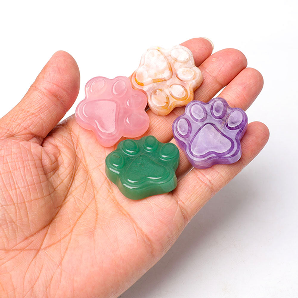 Hand Carved Crystal Animal Paw Claw Carvings 1.5 Inch