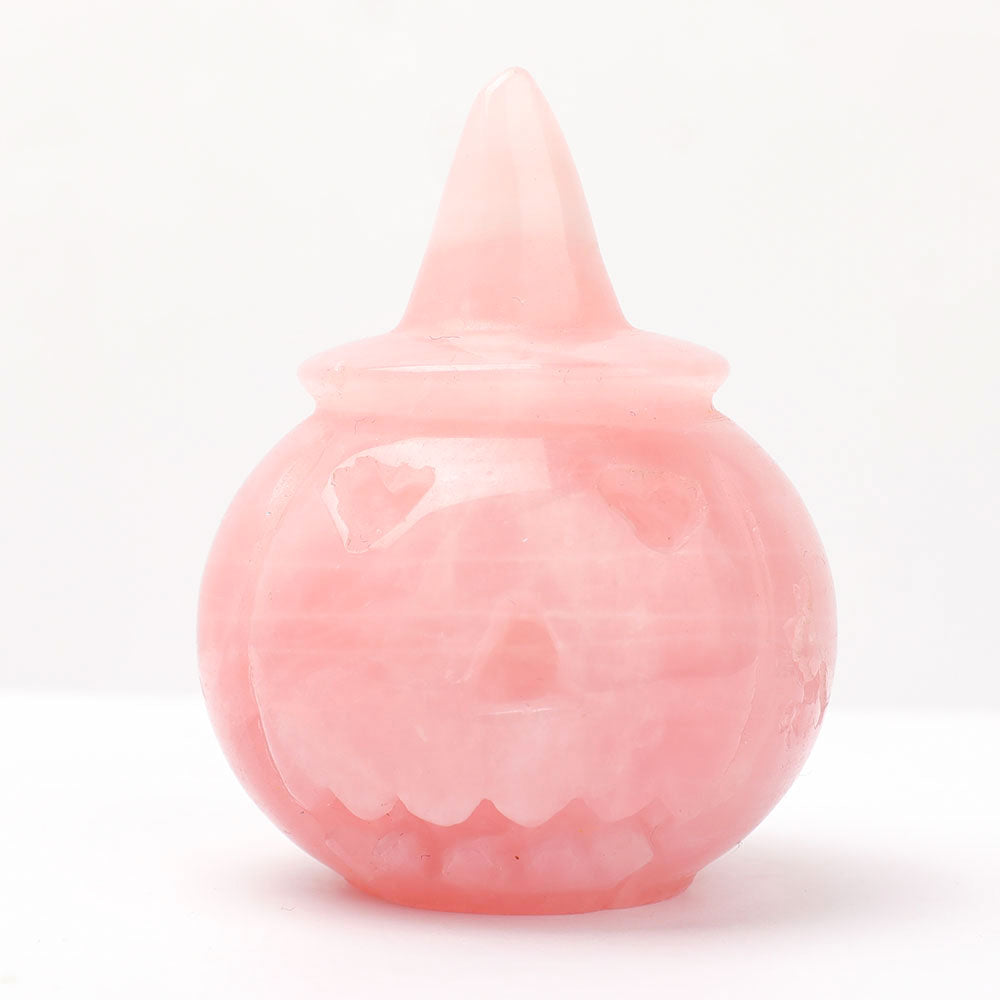 Hand Carved Gemstone Pumpkin Figurine 2" for Halloween Decor