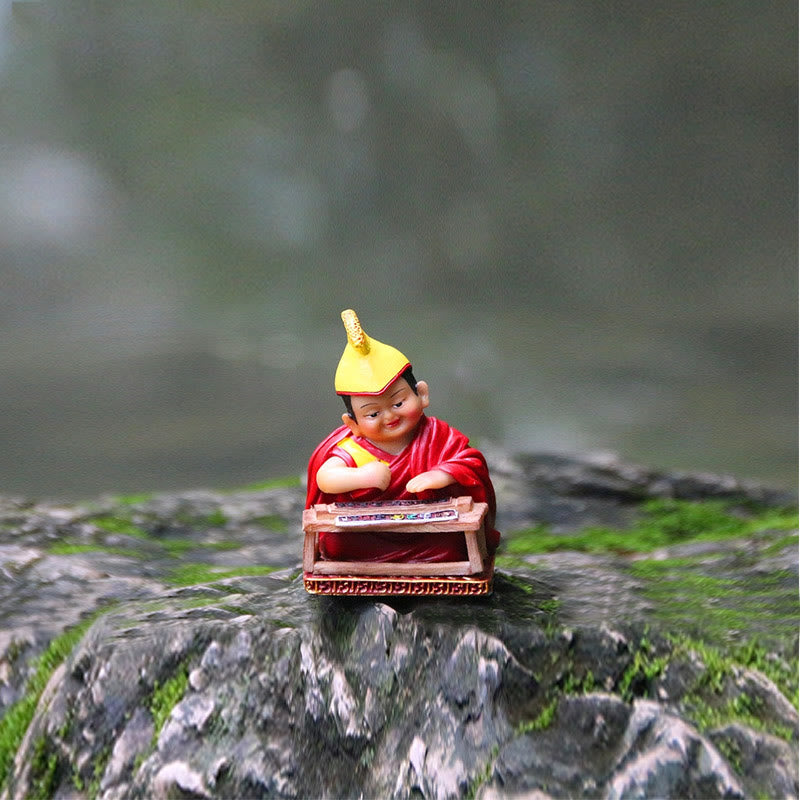 Hand Painted Tibetan Lama Figures | Resin Spiritual Statues