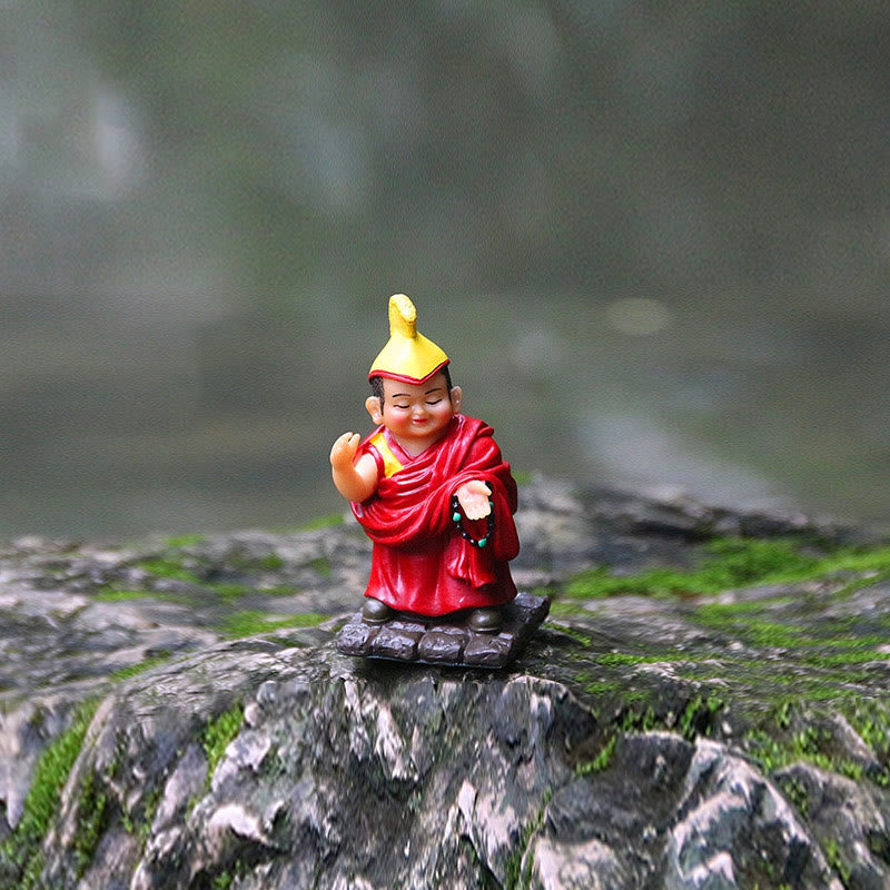 Hand Painted Tibetan Lama Figures | Resin Spiritual Statues