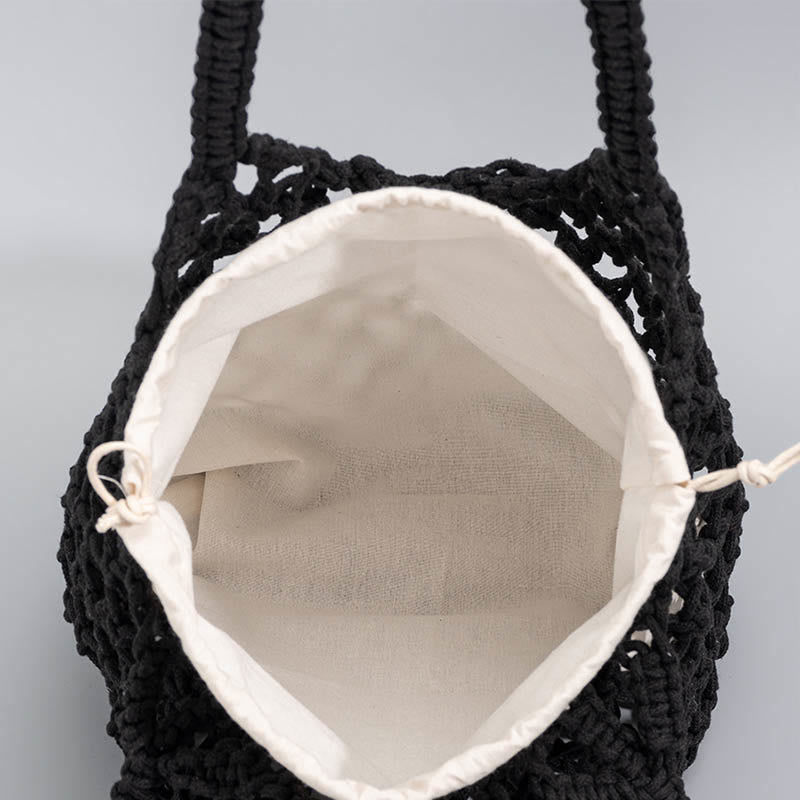 Hand-Woven Cotton Thread Shoulder Bag for Yoga