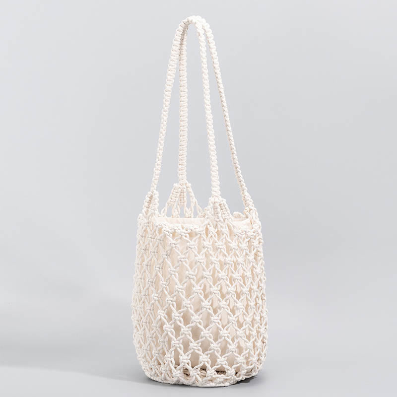 Hand-Woven Cotton Thread Shoulder Bag for Yoga