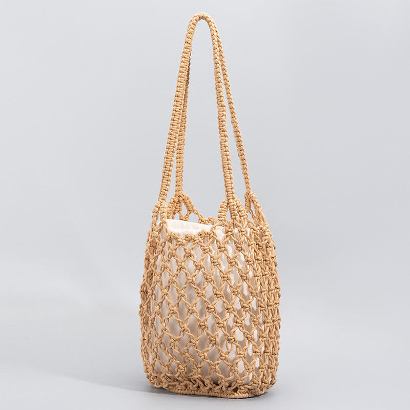Hand-Woven Cotton Thread Shoulder Bag for Yoga