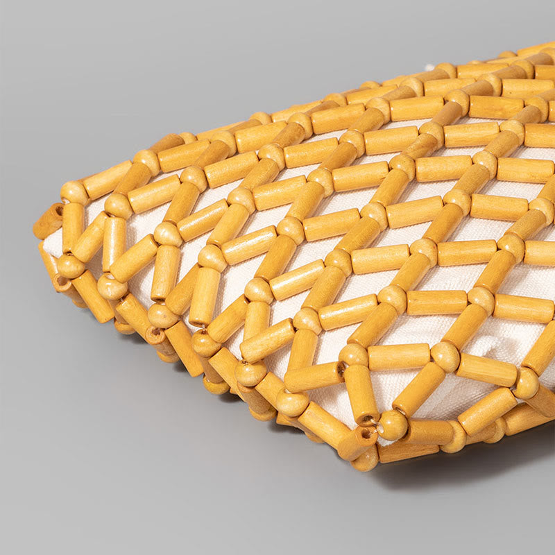 Hand-woven Mesh Hollow Wooden Beads Bag | Spiritual Jewelry