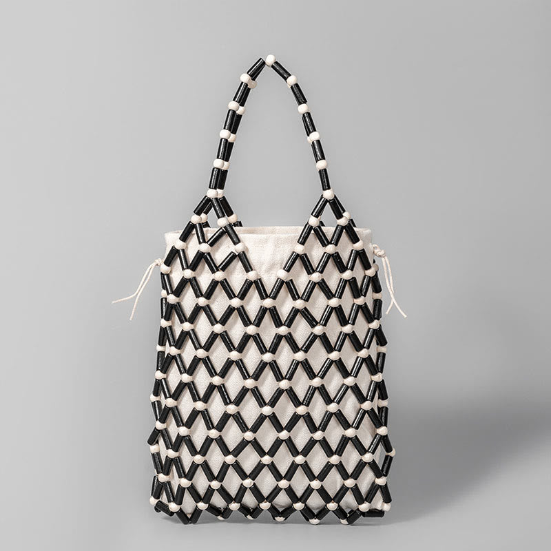 Hand-woven Mesh Hollow Wooden Beads Bag | Spiritual Jewelry