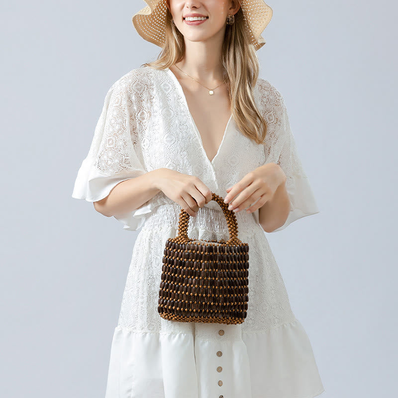 Hand-woven Wooden Beads Handbag - Bohemian Spiritual Bag