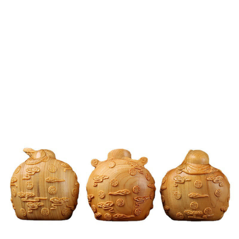 Handcrafted Feng Shui Mini Three Stars Wood Prosperity Decoration