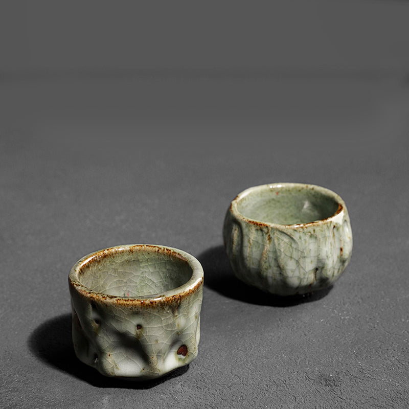 Handcrafted Jianzhan Ceramic Teacup 110ml with Cracked Ice Texture