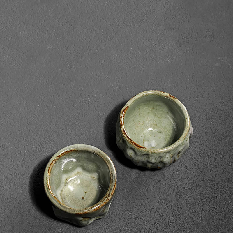 Handcrafted Jianzhan Ceramic Teacup 110ml with Cracked Ice Texture