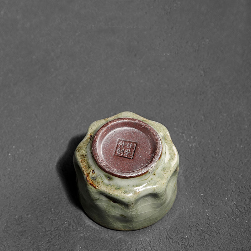 Handcrafted Jianzhan Ceramic Teacup 110ml with Cracked Ice Texture