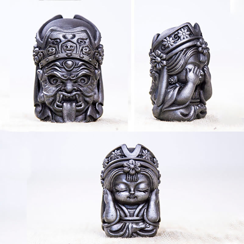 Handmade 7cm Zakiram Rust Iron Powder Resin Statue
