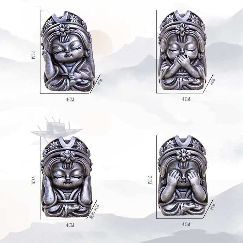 Handmade 7cm Zakiram Rust Iron Powder Resin Statue