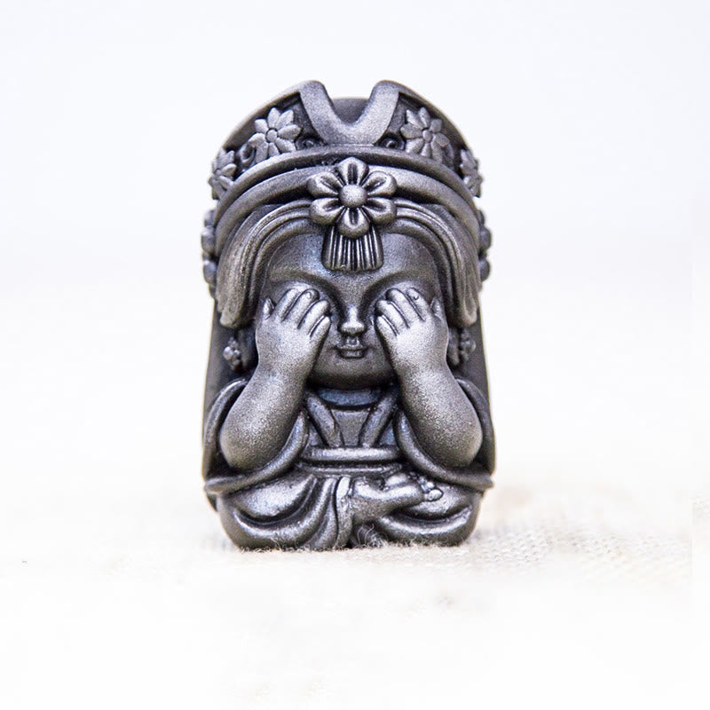 Handmade 7cm Zakiram Rust Iron Powder Resin Statue