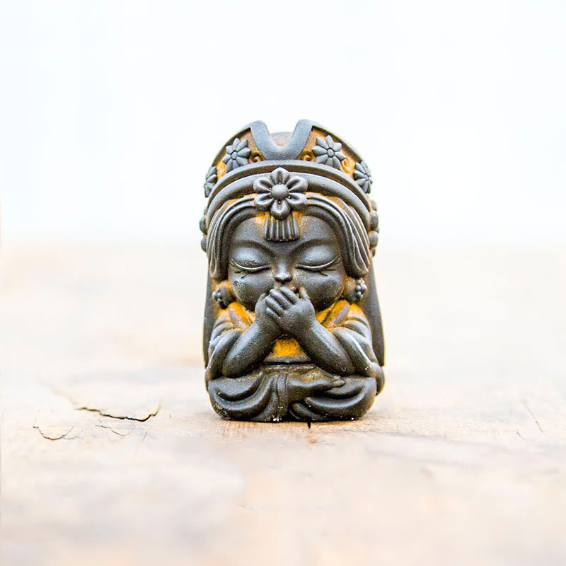 Handmade 7cm Zakiram Rust Iron Powder Resin Statue