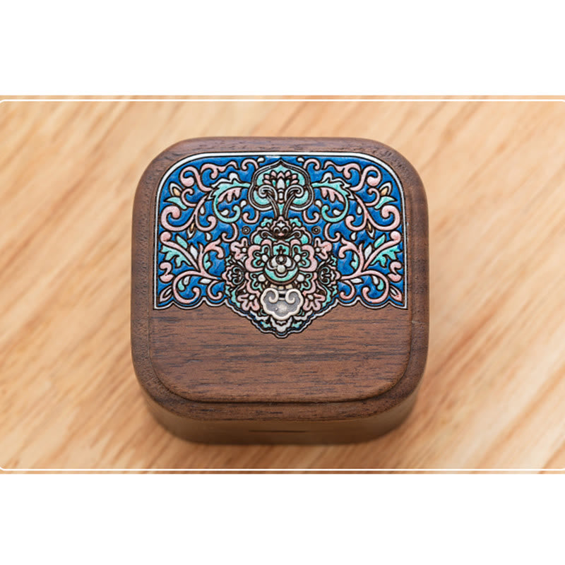 Handmade Black Walnut Wood Ring Jewelry Storage Box