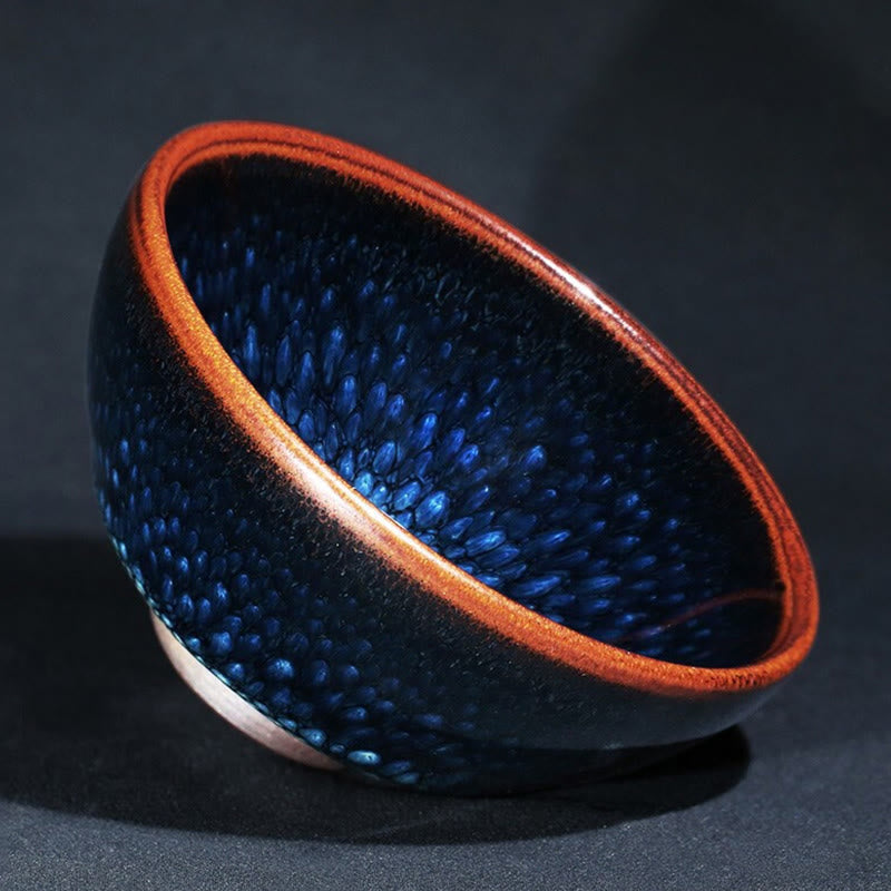 Handmade Blue Francolinus Spot Jianzhan Ceramic Tea Cup 110ml