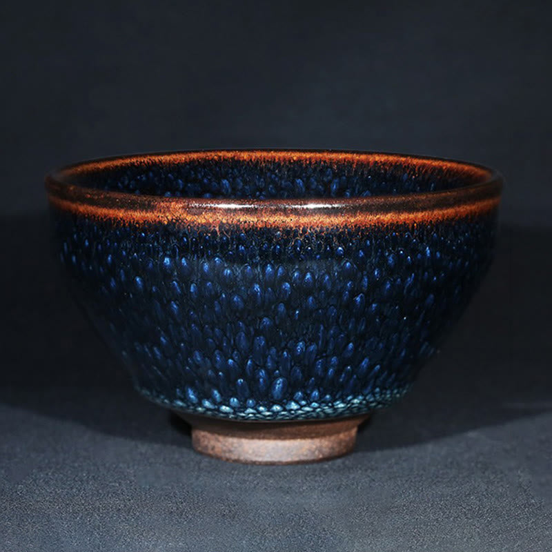 Handmade Blue Francolinus Spot Jianzhan Ceramic Tea Cup 110ml