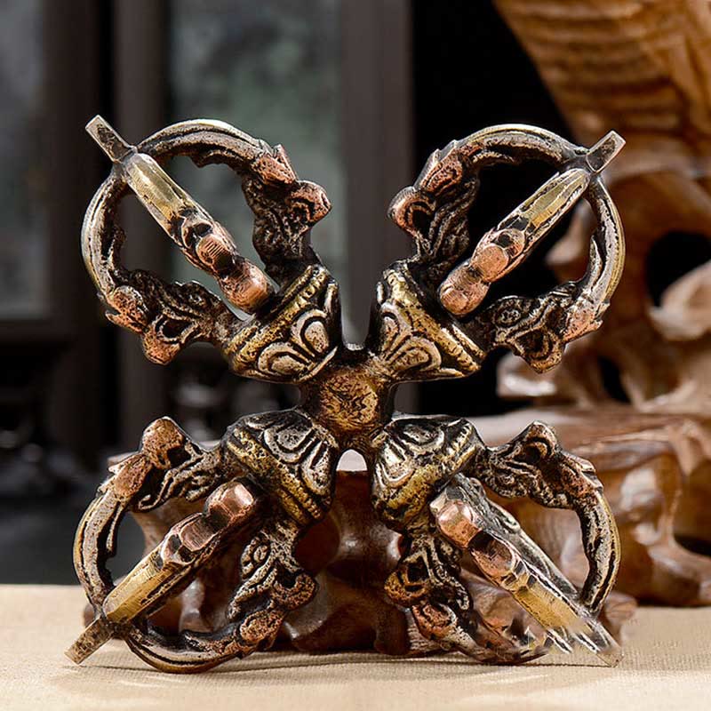 Handmade Copper & Iron Double Dorje Vajra for Meditation