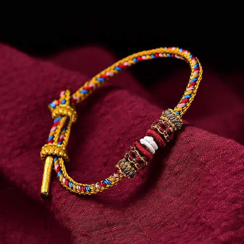 Handmade Dunhuang Color Red String Luck Bracelet