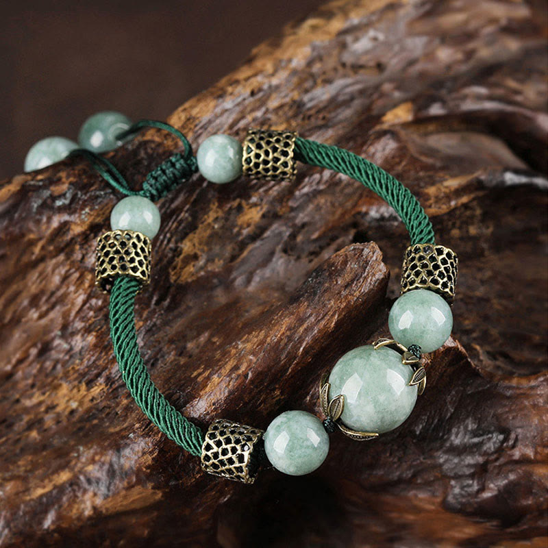 Handmade Green Jade Luck Bracelet | Prosperity & Wellness