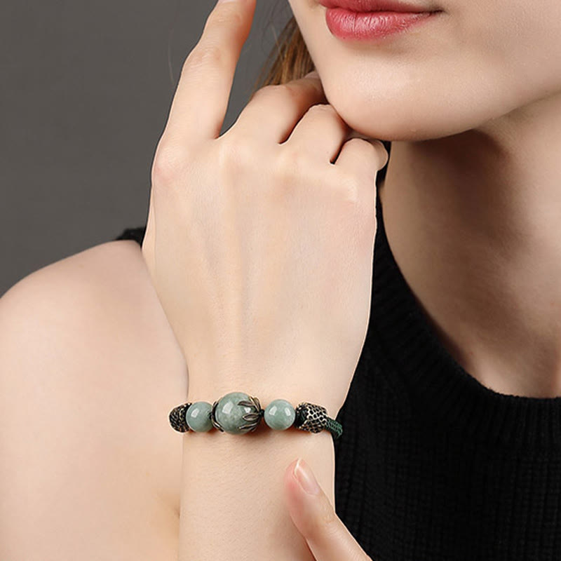 Handmade Green Jade Luck Bracelet | Prosperity & Wellness