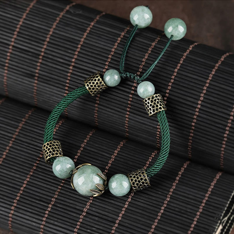 Handmade Green Jade Luck Bracelet | Prosperity & Wellness