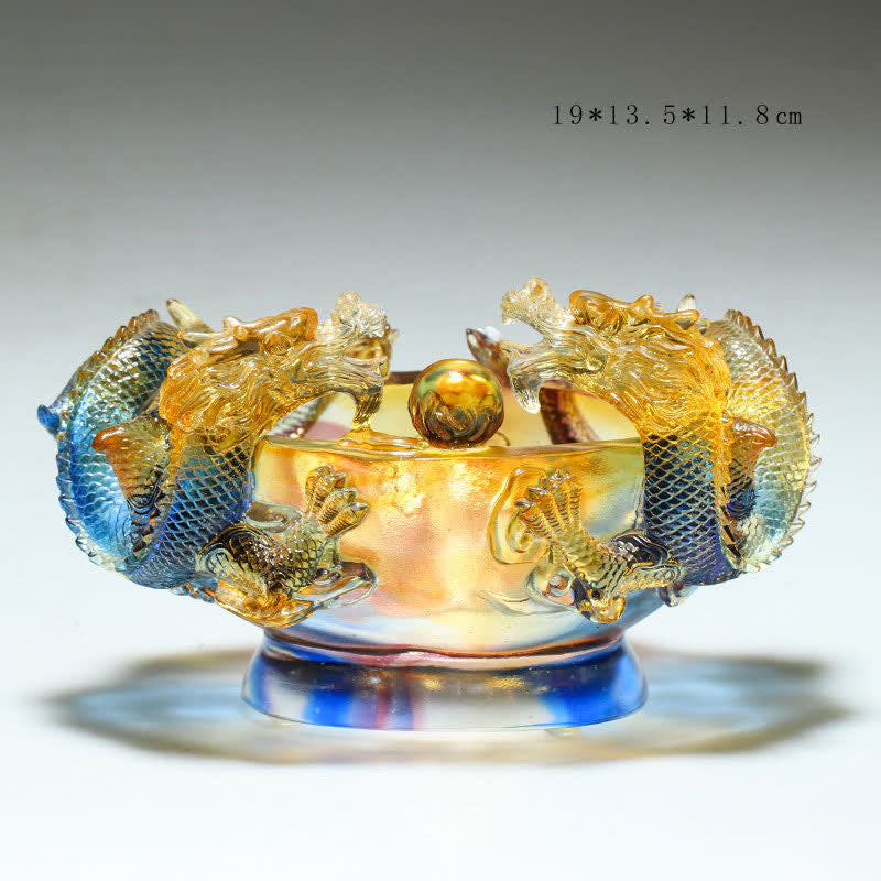 Handmade Liuli Feng Shui Dragon Statue Small & Medium