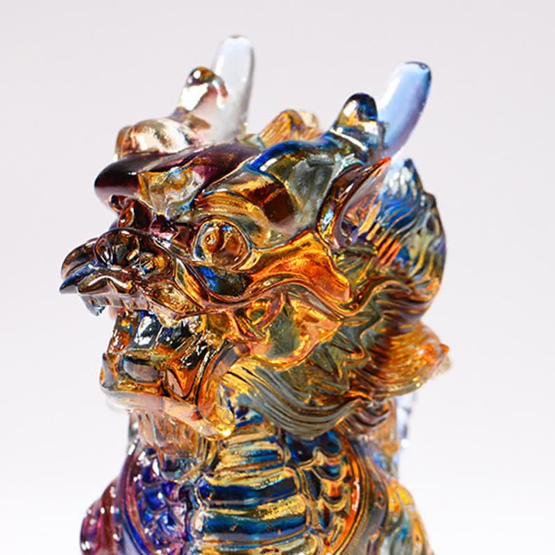 Handmade Liuli Feng Shui Kirin Crystal Art Piece