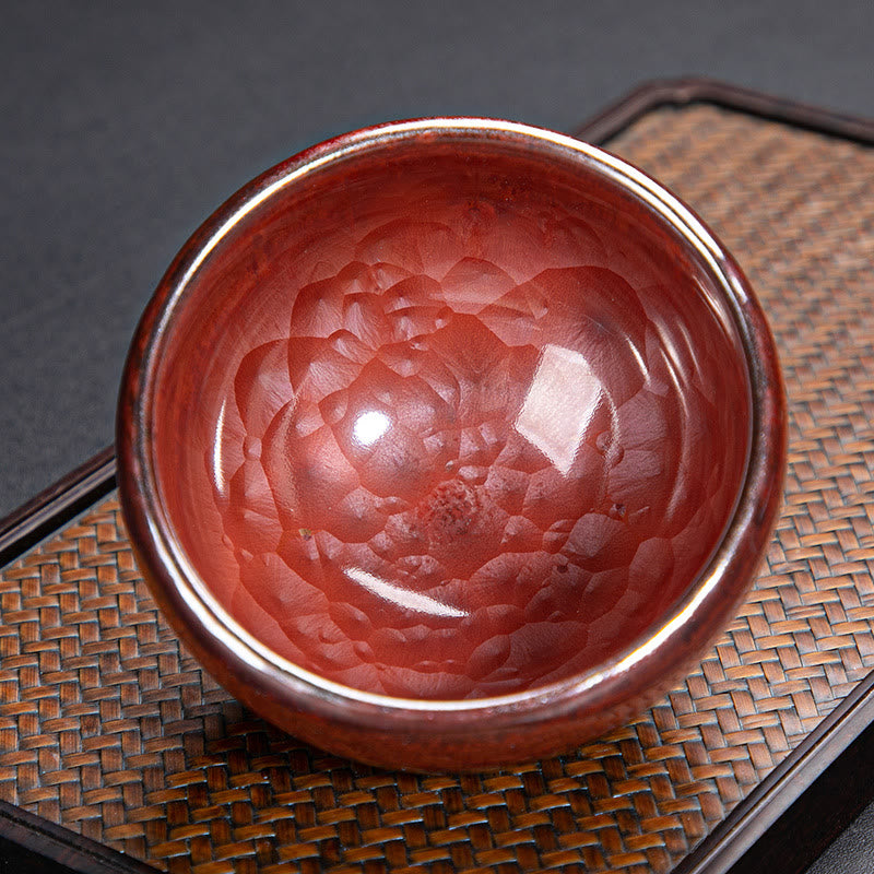 Handmade Lotus Design Ceramic Tea Cup for Kung Fu Tea Ceremony