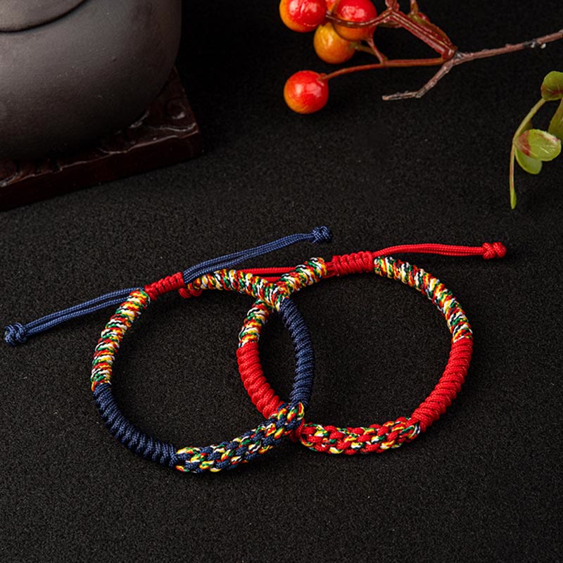 Handmade Red String Bracelet for Protection & Luck, Tibetan Style