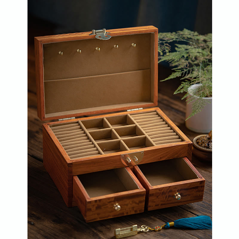 Handmade Rosewood Jewelry Storage Box 25.5cm Large Lockable