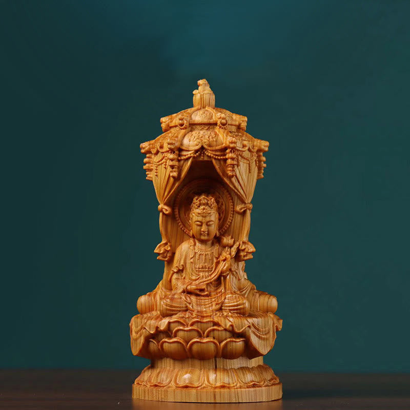 Handmade Thuja Wood Buddha Statue to Ward Off Spirits