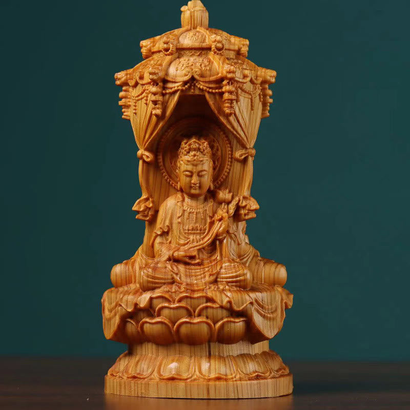 Handmade Thuja Wood Buddha Statue to Ward Off Spirits