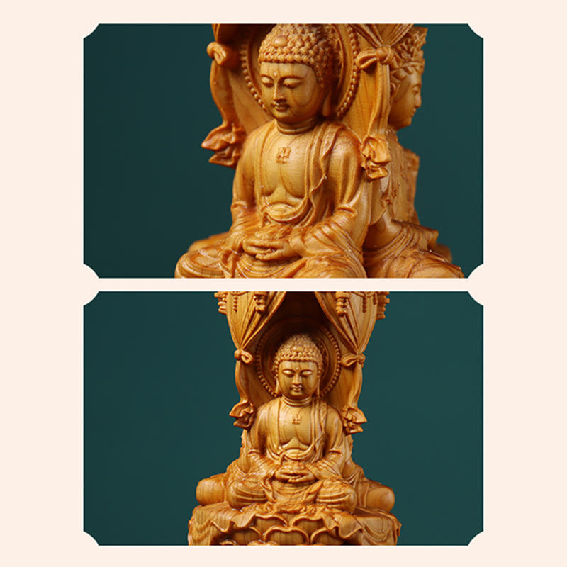 Handmade Thuja Wood Buddha Statue to Ward Off Spirits
