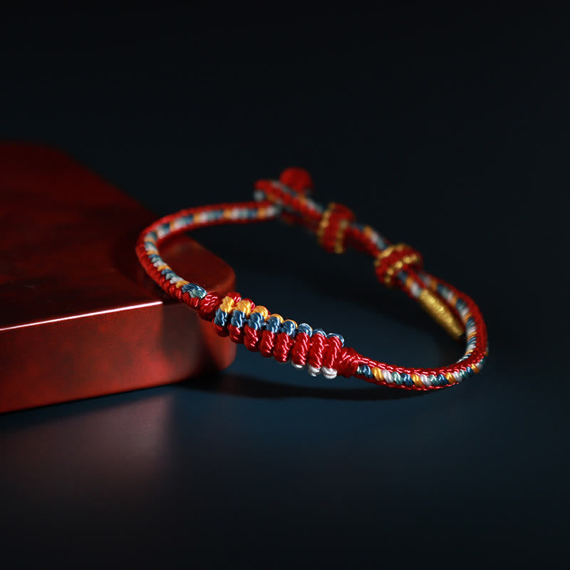 Tibetan Red String Protection Bracelet - Handmade | Healing Sounds