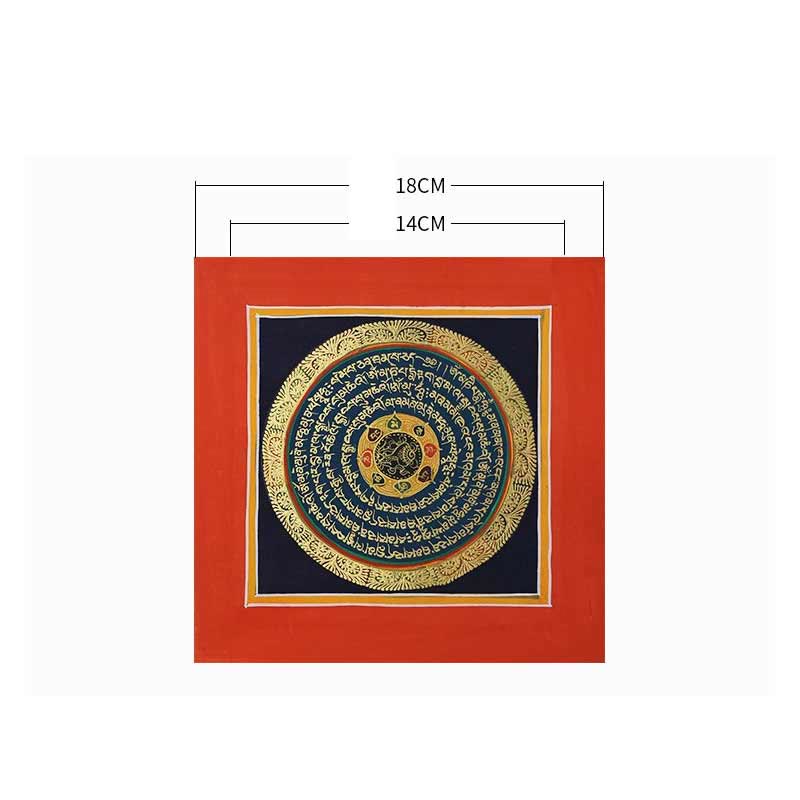 Handmade Tibetan Thangka Painting Decoration 26x26cm Random Pattern