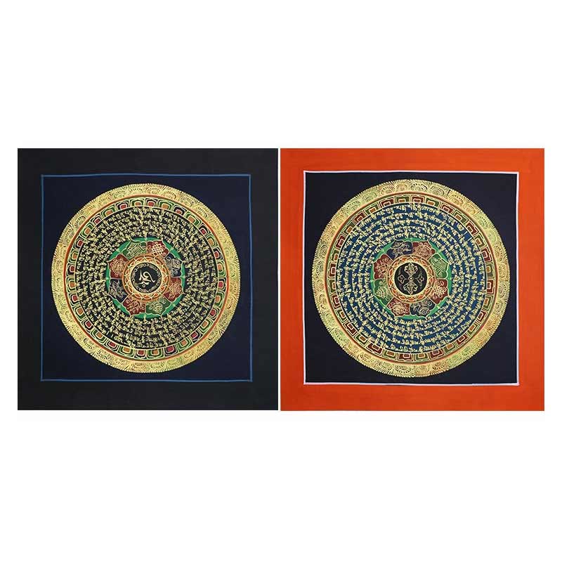 Handmade Tibetan Thangka Painting Decoration 26x26cm Random Pattern