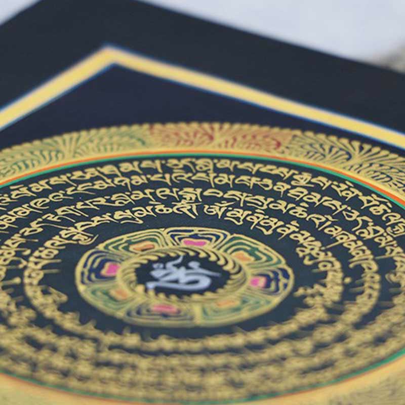 Handmade Tibetan Thangka Painting Decoration 26x26cm Random Pattern